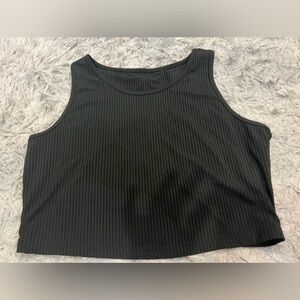 Black Ribbed Crop Top Size Large